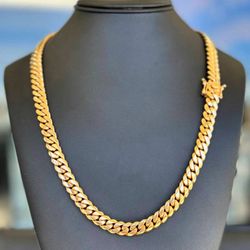 Jewelry Brand New 14k solid yellow gold Miami Cuban link style 24” Chain Necklace 169.8 grams 9.8mm
