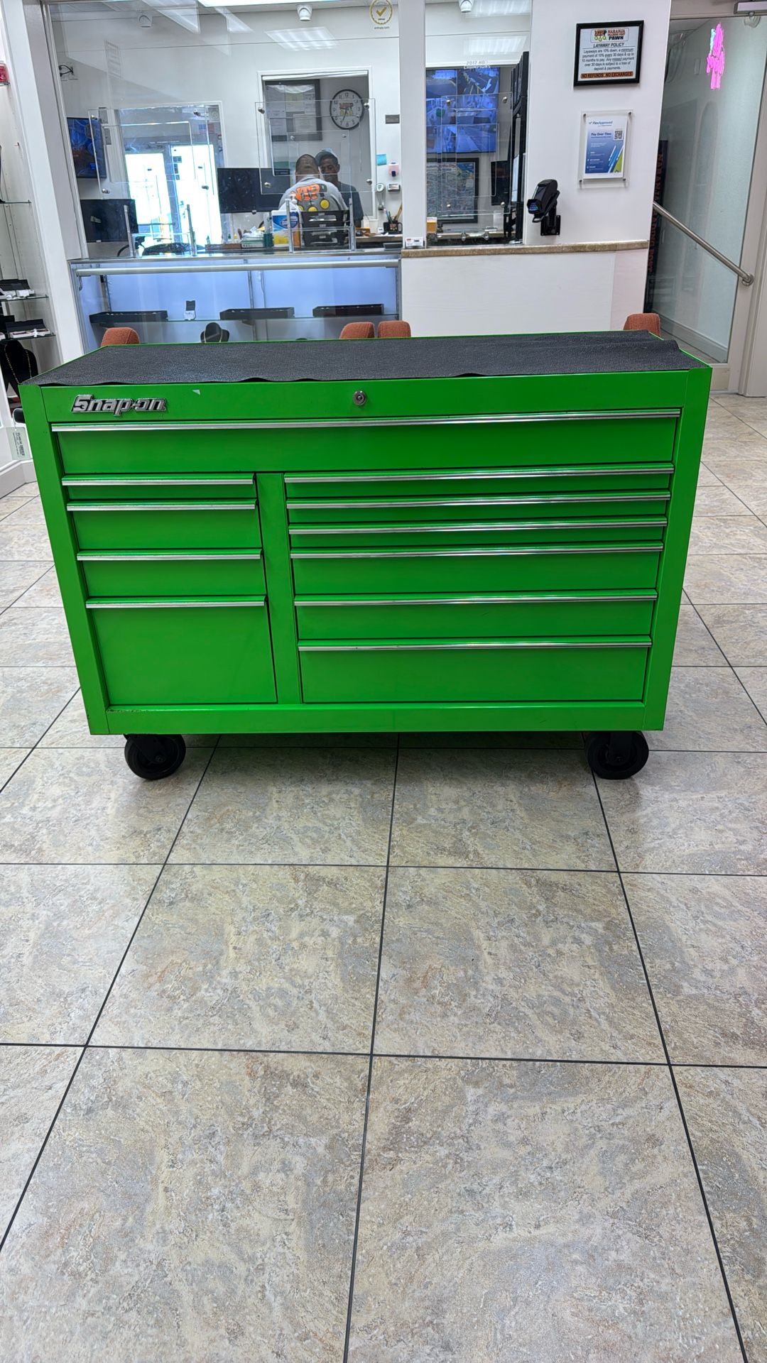 Green Snap-on 55” Tool Box