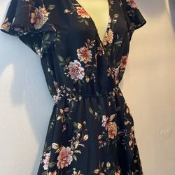 Black floral dress