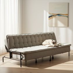 Homy Casa JAKO 76.8" Gray Convertible 3-Seater Sofa Bed Sleeper for Living Room & Guest Room Open Box