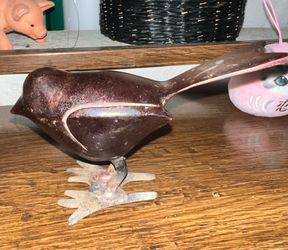 Vintage Cast Metal Bird Sculpture