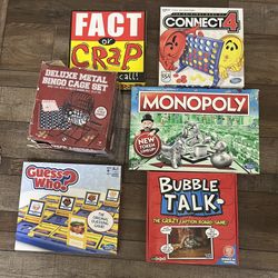 BOARD GAME LOT-8 Games w/dry erase board 