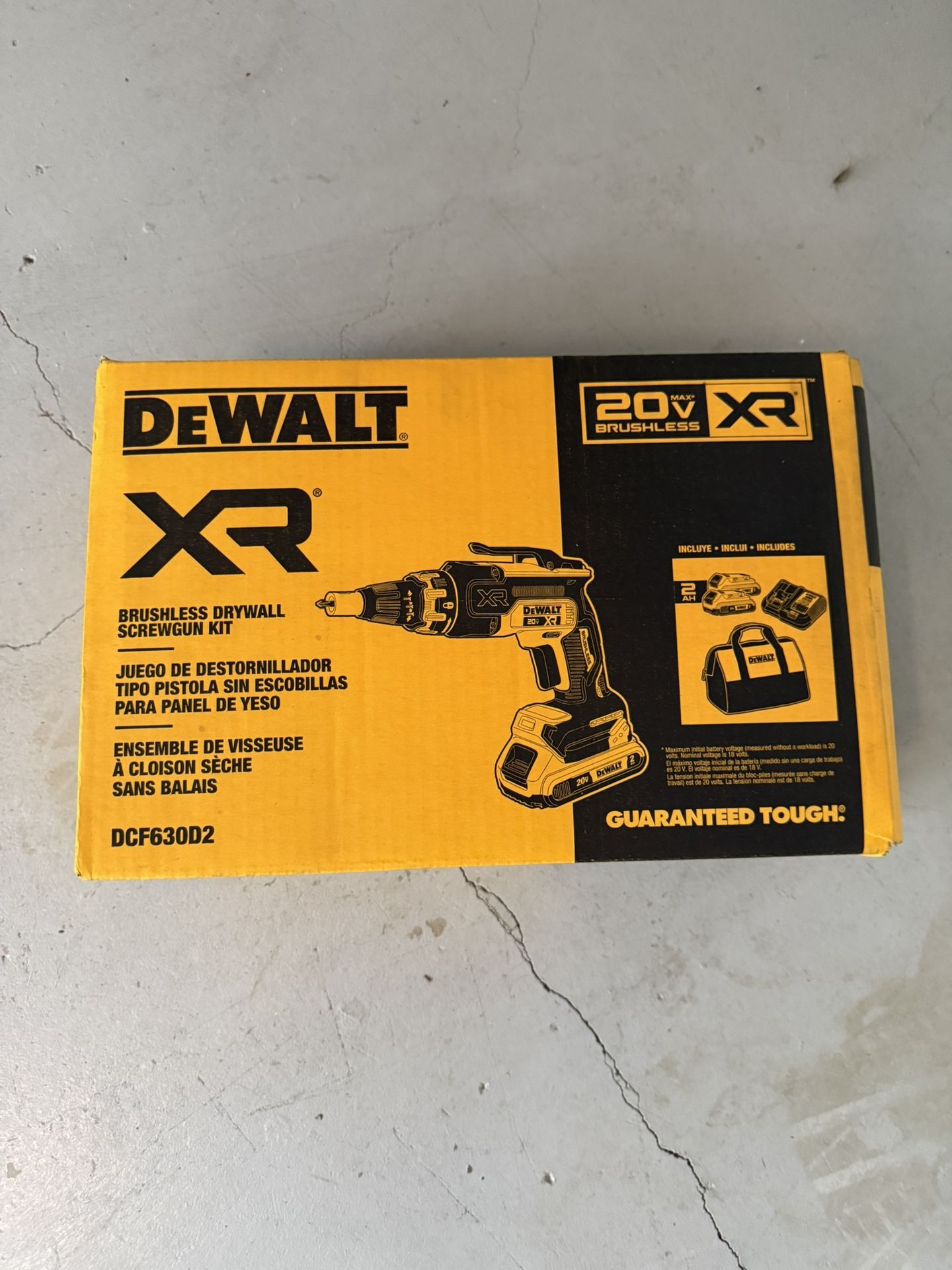Dewalt Max Cordless Brushless Screw Gun Kit with (2) 2.0ah Batteries, Charger, Toolbag - Brand New