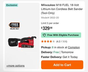 Milwaukee cordless belt sander