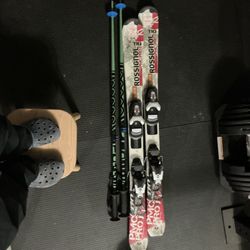 Rossignol PMC Pro J 110 Kids Skis with Poles