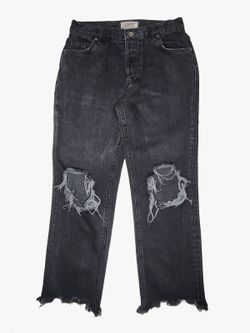 Free People Maggie Mid-Rise Straight Distressed Jeans Size 25