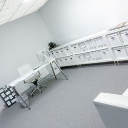 Modern All-White Office Setup - 7 Desks, 6 + 4 Chairs, Storage (Complete)