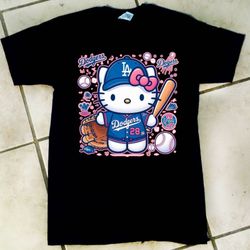 Hello kitty los angeles dodgers baseball Tshirts