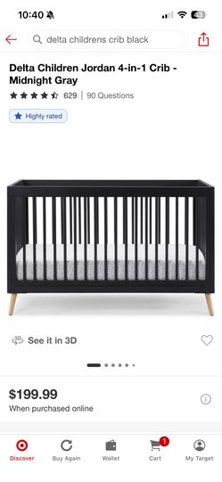 Black Delta Children’s 4-In-1 Crib 