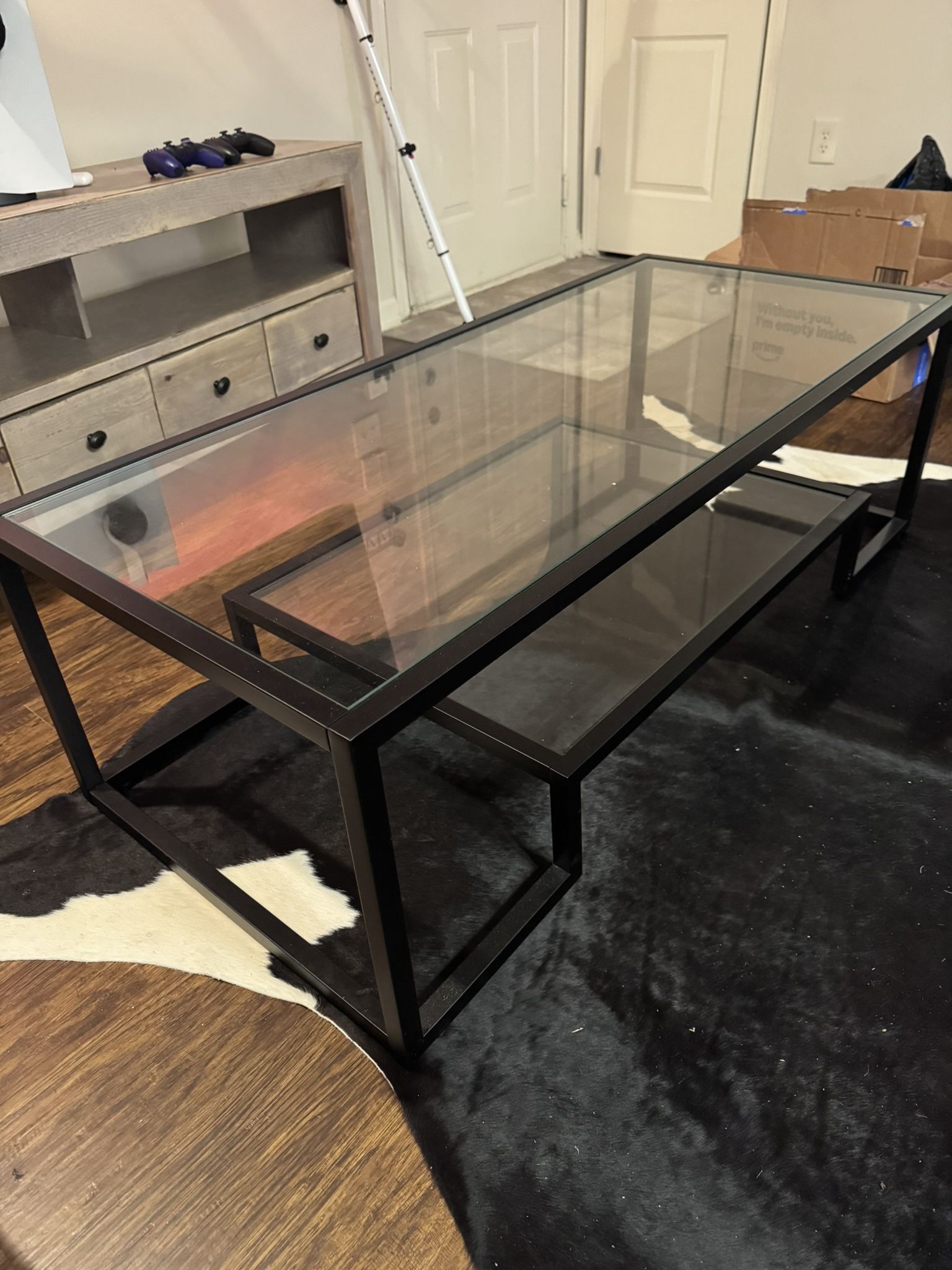 Glass Coffee Table-Black 