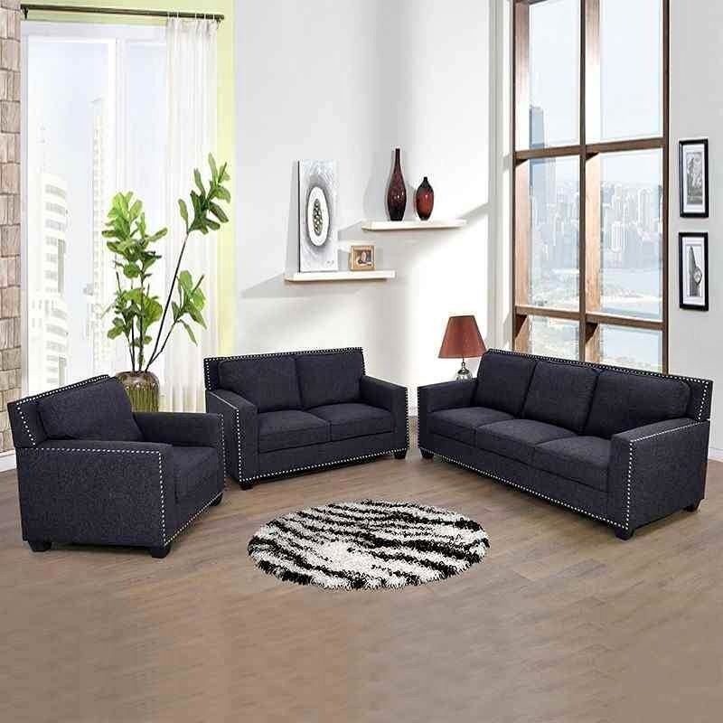Ash Black 3pc sofa set living room couch