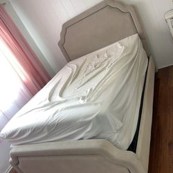 Queen Beige Bed Frame