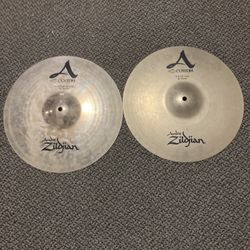 CLASSIC ZILDJIAN  A CUSTOM 14” HI HAT CYMBALS TOP AND BOTTOM 
