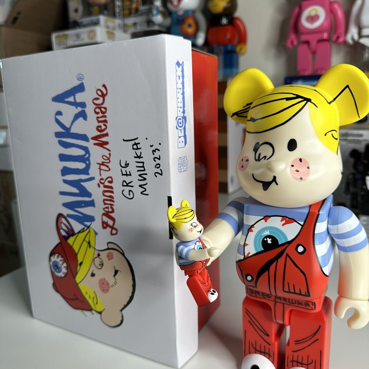 NEW* MISHKA x Dennis the Menace Be@rBrick 100% & 400% Signed for 