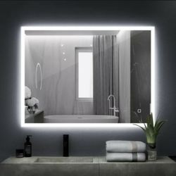 LED Bathroom Illuminated Mirror Light Vanity Shower Wall Mirror Bluetooth Touch