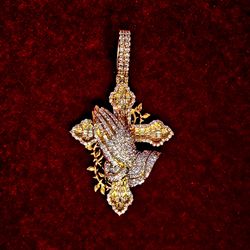 Diamond Cross Pendant in 10K Gold and 2.0 CTW