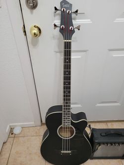 Bass Acoustic / electric guitar with amplifier