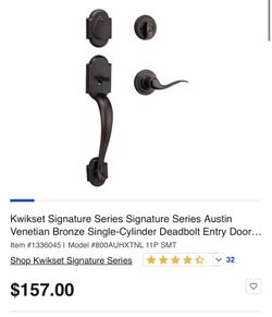 Kwikset Signature Series Signature Series Austin Venetian Bronze Single-Cylinder Deadbolt Entry Door 