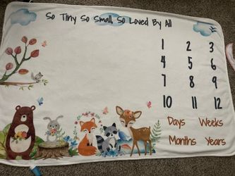 Woodland Animal baby milestone blanket