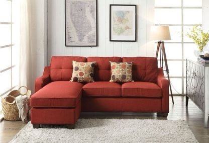 Brand New Red Linen Sectional Sofa