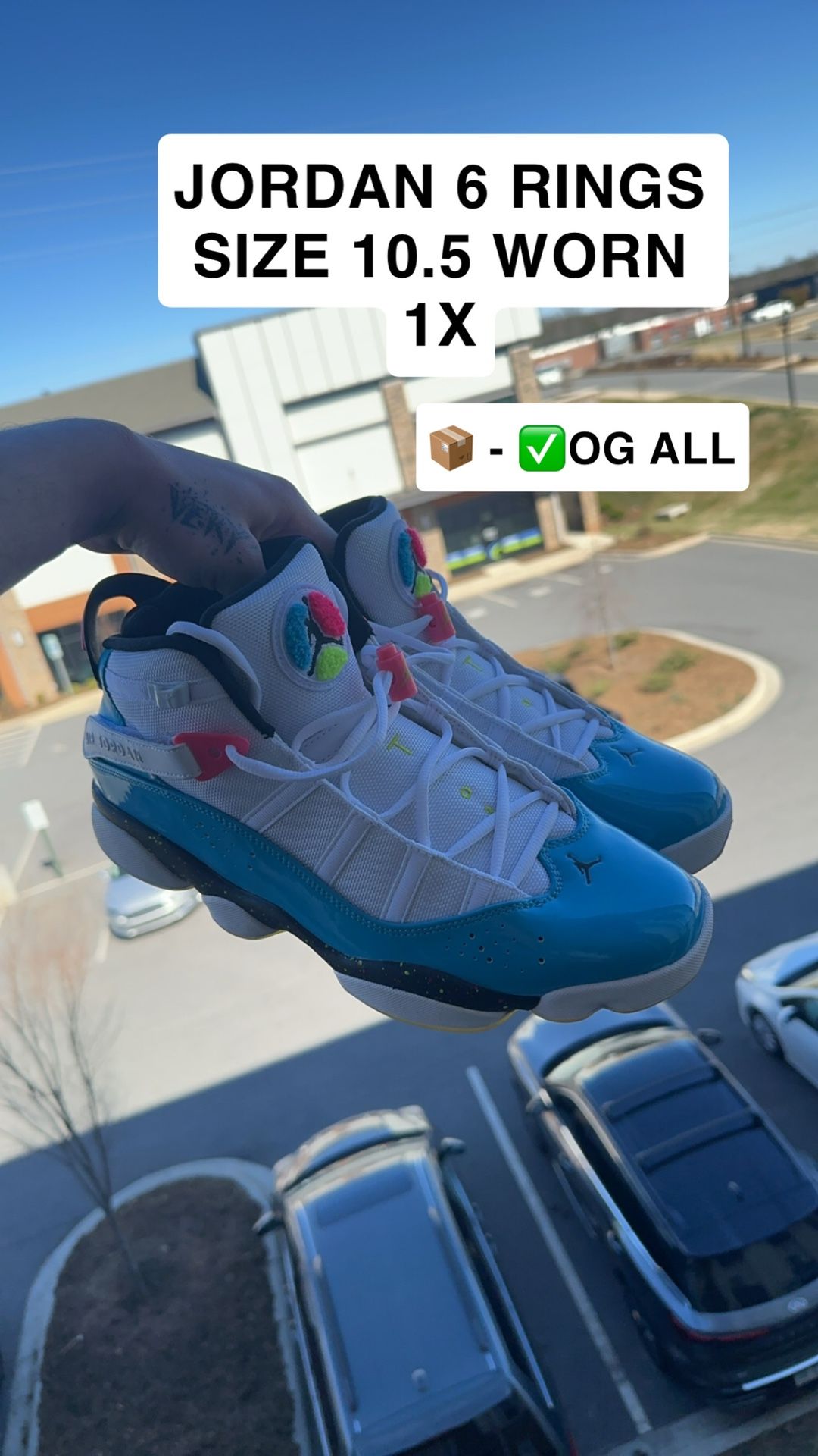 Jordan Rings 'Blue Fury Cyber Pink' Size