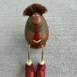 Vintage DUFTL Reindeer Wooden Shelf Sitter Figurine Christmas Decor 5” Missing Antlers