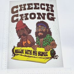 Iron On Heat Transfer  Good For T-shirts Sweaters Jackets T Shirt Design Size Is About 12x10 Cheech And Chong #455