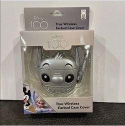 Disney 100 Stitch True Wireless Earbud Case Cover Silver Carabiner