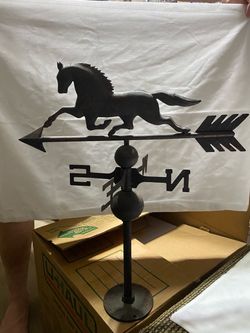 Vintage Weathervane with a Running Horse Silhouette