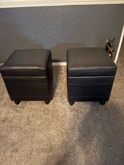 Two leather Ottomans Two leather Ottomans
