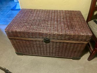 Vintage wicker trunk