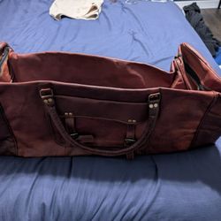 32" Men's Leather Duffle Travel Bag
