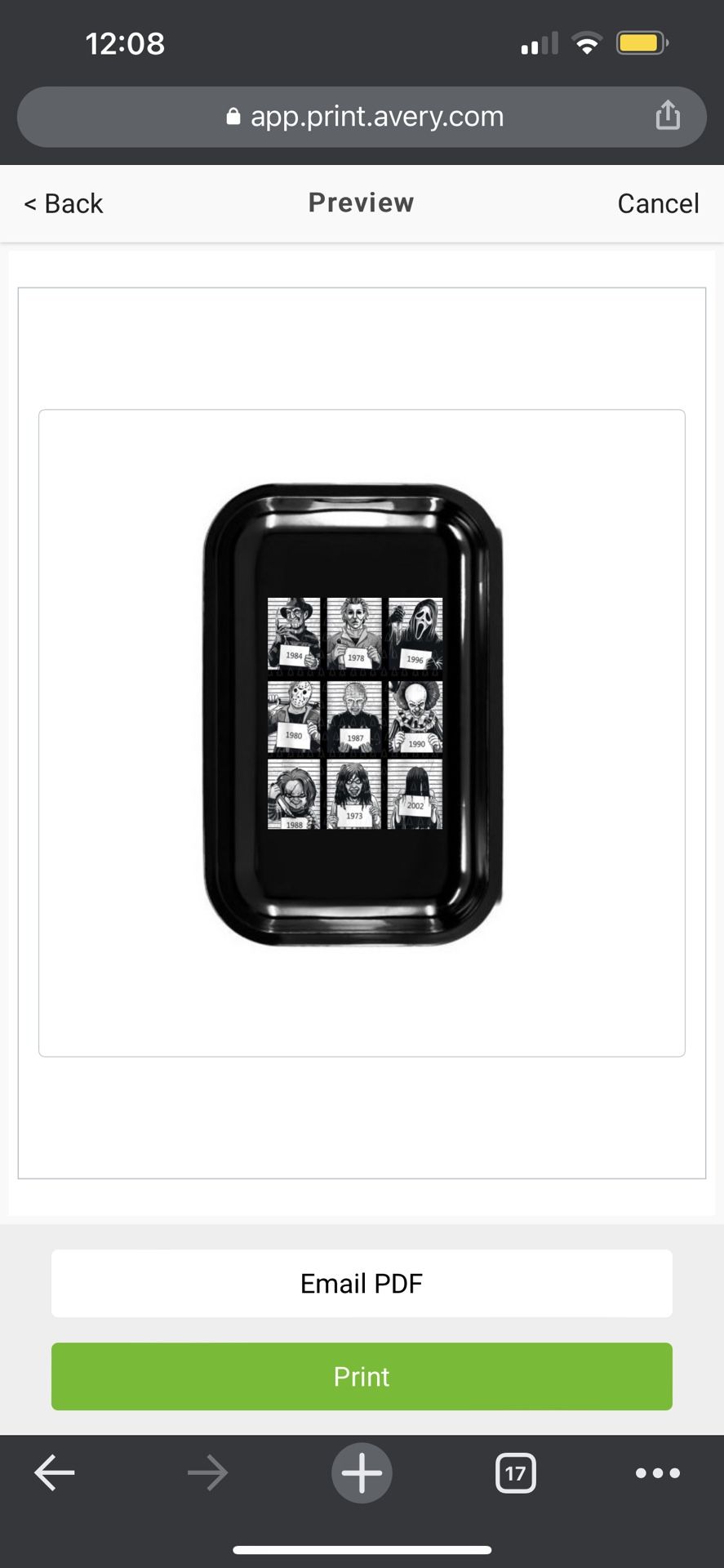 Horror Cartoon Tray