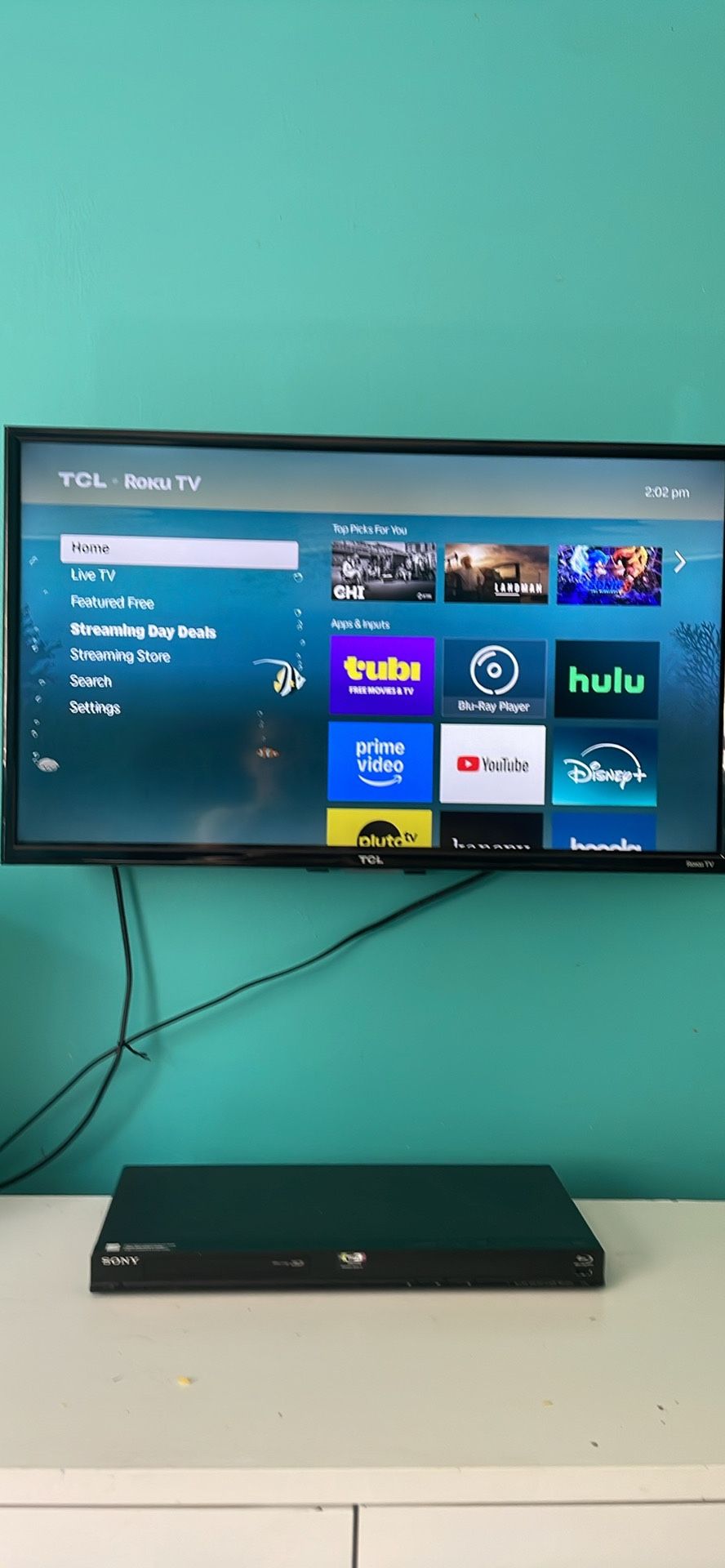 Roku TV + DVD Player And Wall Mount