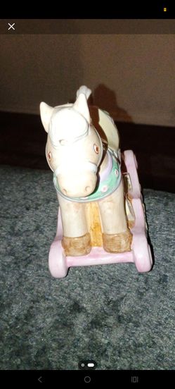 80s ceramic rocking horse
