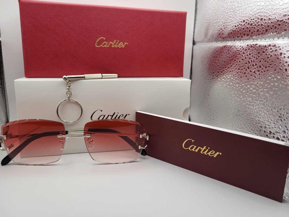 Cartier Glasses Rimless(Red-pink)