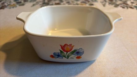 TULIP FRESH CUT Corning Ware Petite Casserole Dish P-43-B Corelle USA 2 3/4 CUP