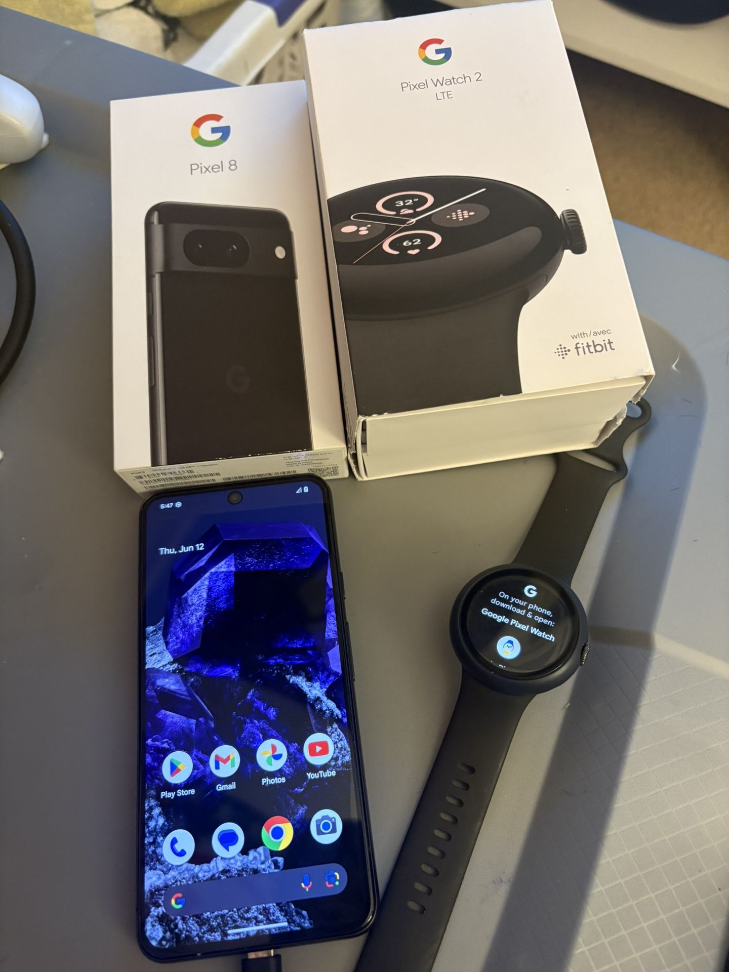 Google Pixel 8 128gb And Google Pixel Watch 2 Both Unlock Selling Together Bundle Only