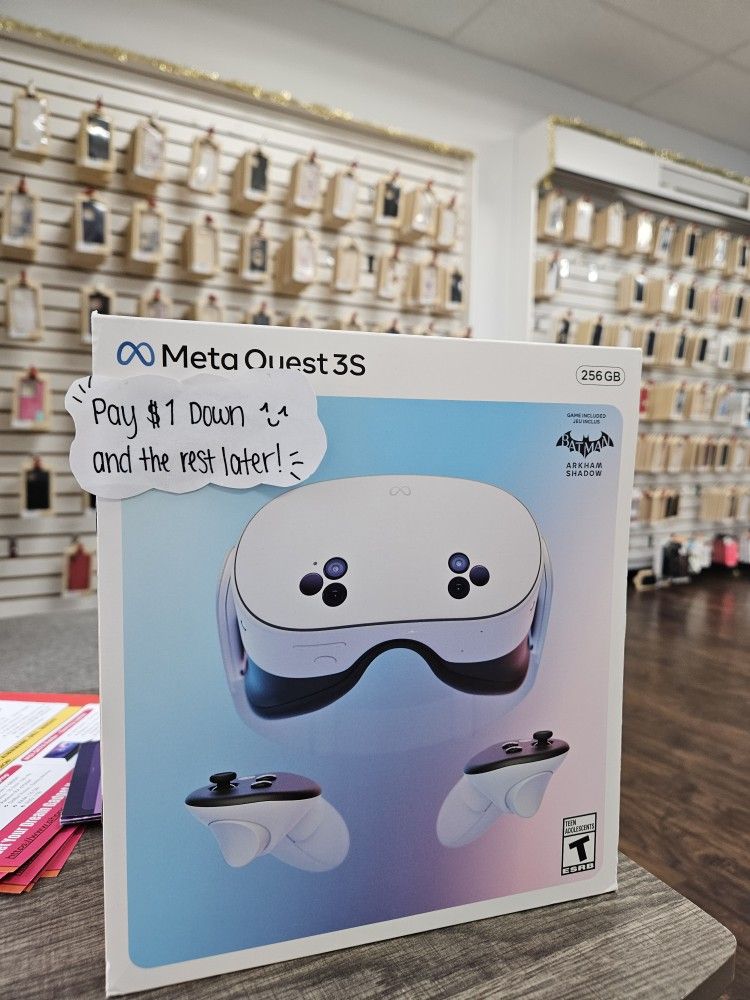 Meta Quest 3S VR Virtual Reality New - $1 To Take it Home same Day and Pay the Rest later!