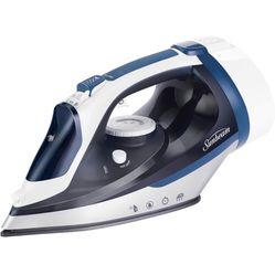 Sunbeam 1700W Steam Iron, 8' Retractable Cord, Variable Temperature Select, Non-Stick Soleplate, Dual Spray Mist, Horizontal or Vertical Shot@E16-94