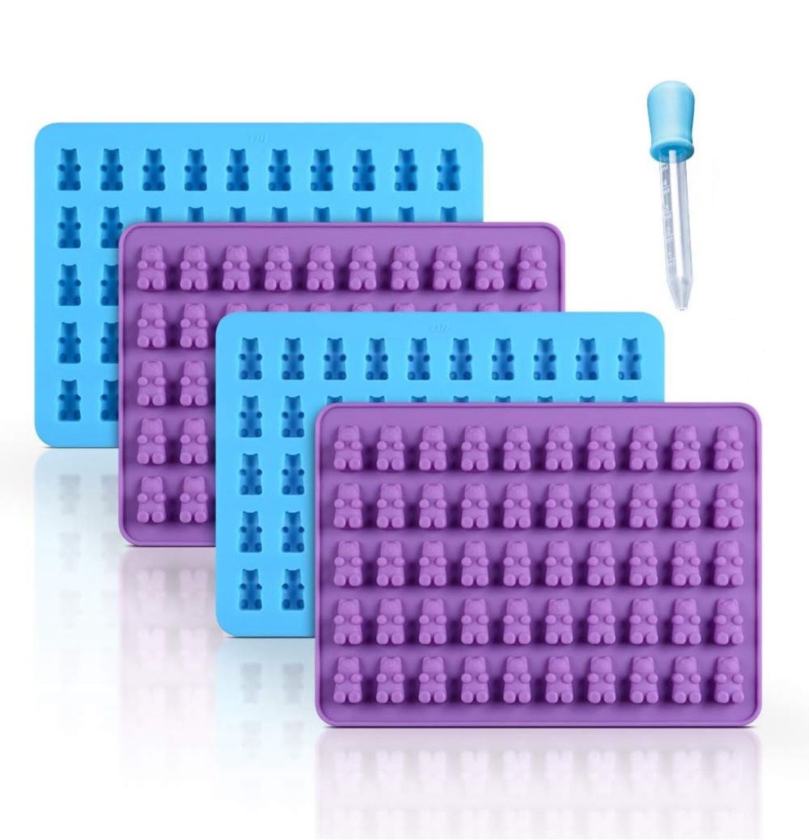 4 Pack Gummy Bear Candy Molds Silicone Chocolate Gummy Molds Multi-Purpose.