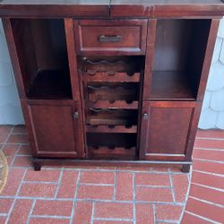 Free bar Cabinet -dark Cherry Wood 