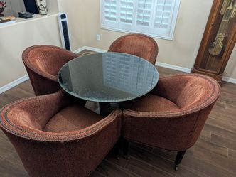 Custom Game/Dining Table with 4 Rolling chairs