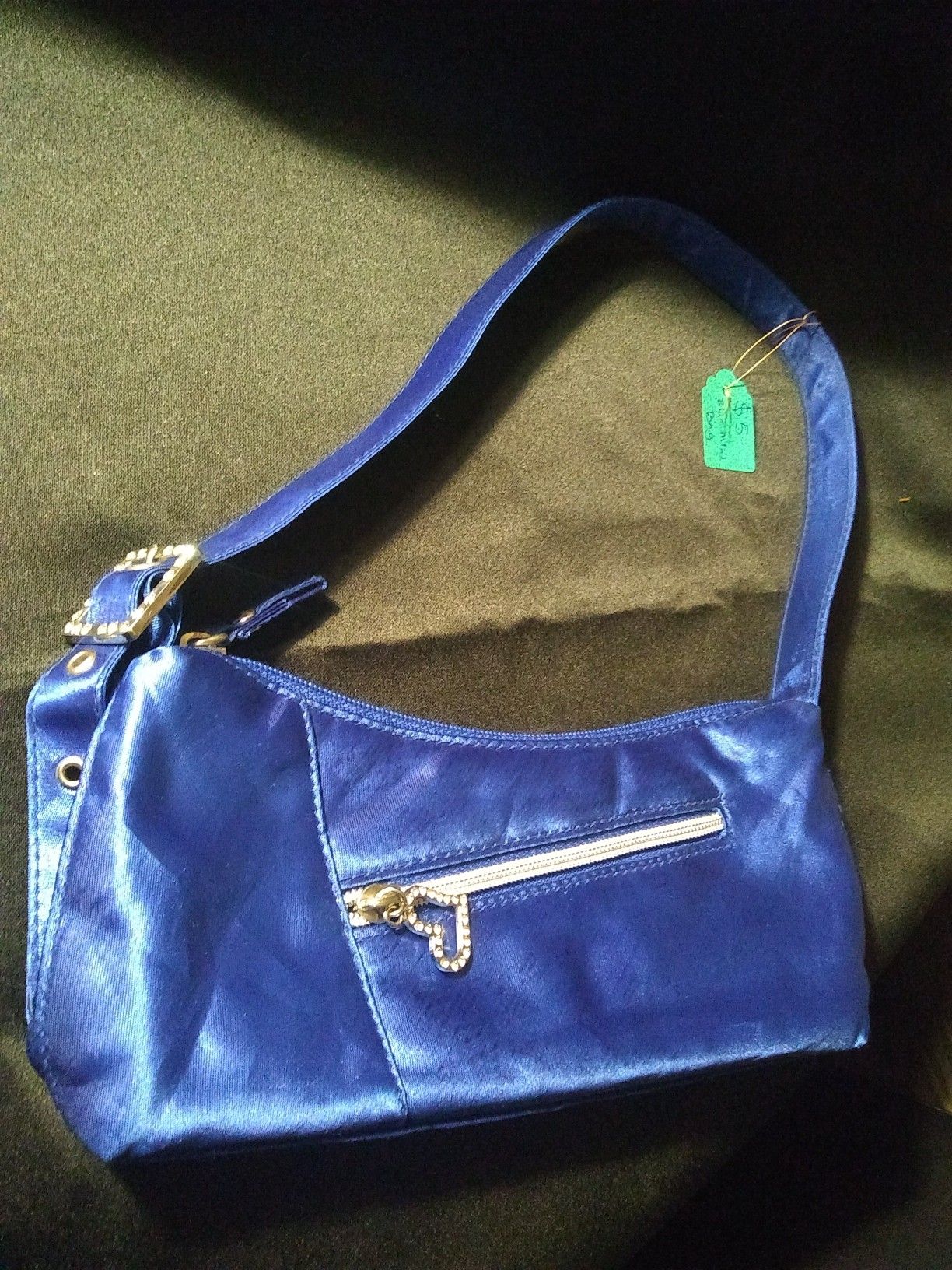 New Royal Blue Satin Small Handbag