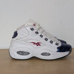 Reebok Question Mid Blue Toe Allen Iverson 2006 Sneakers 4-90933 Men's Size 7