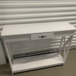 White Entry / Console Table with Drawer