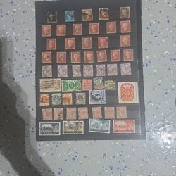 1 Sheet Good Value GB Stamps Incl. Black Penny Mk -009