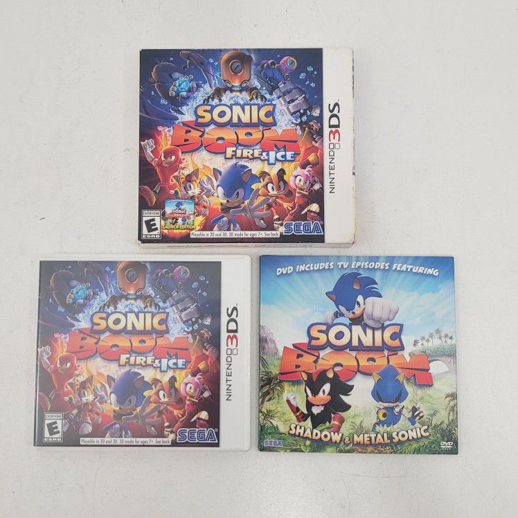 Sonic Boom: Fire & Ice Nintendo 3DS CIB Game 2016 Launch Edition With Bonus DVD