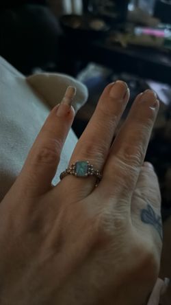 White gold with opal ring