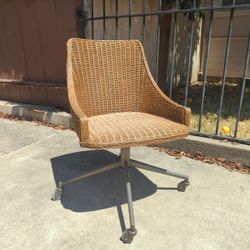 Stylish Rolling Wicker Office Chair From World Market